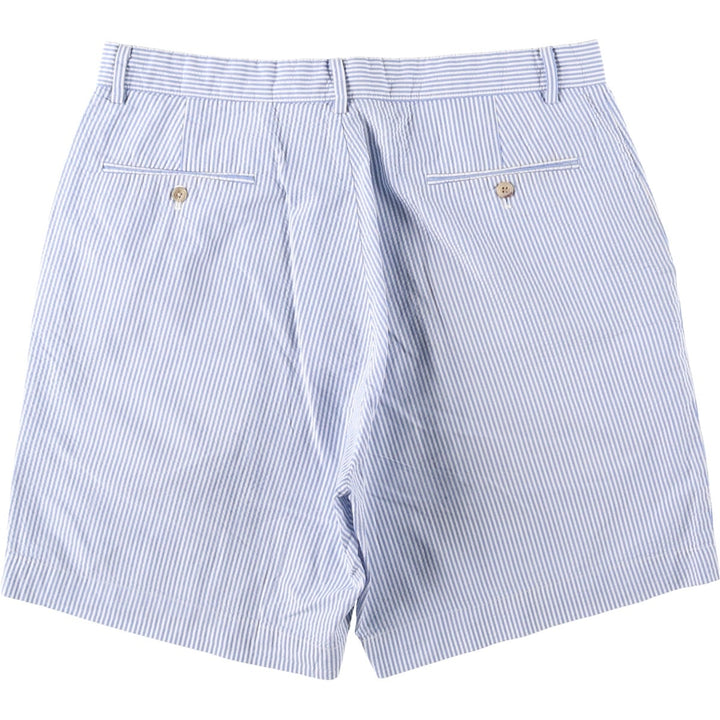 Ralph Lauren POLO by Ralph Lauren seersucker cotton shorts, men's size W34 (approx.) cotton Blue type light blue Vintage Second Hand