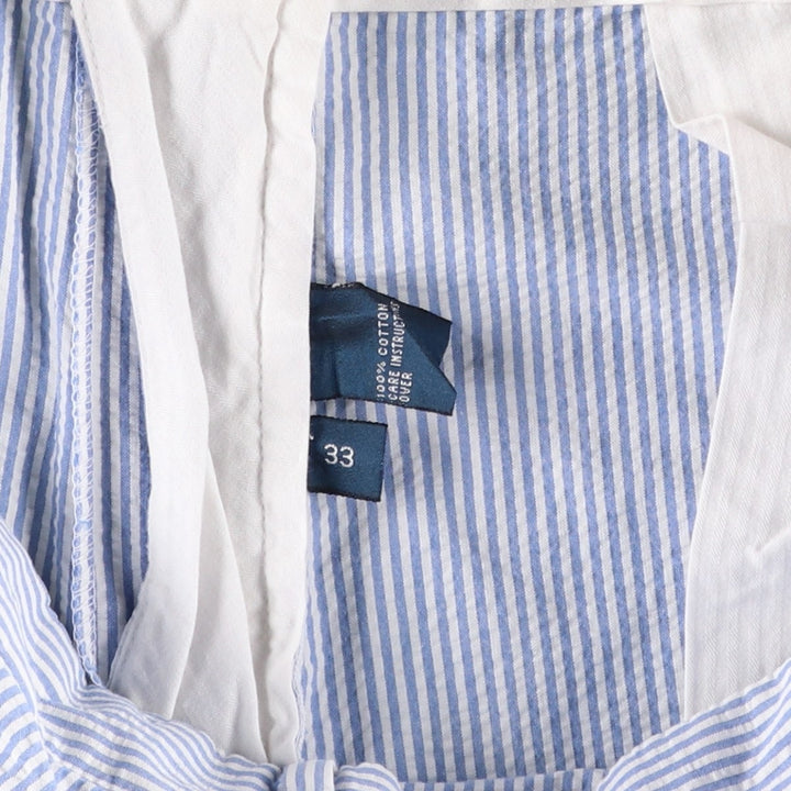 Ralph Lauren POLO by Ralph Lauren seersucker cotton shorts, men's size W34 (approx.) cotton Blue type light blue Vintage Second Hand