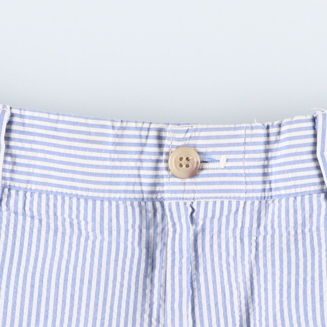 Ralph Lauren POLO by Ralph Lauren seersucker cotton shorts, men's size W34 (approx.) cotton Blue type light blue Vintage Second Hand