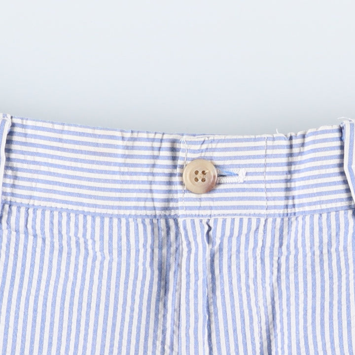 Ralph Lauren POLO by Ralph Lauren seersucker cotton shorts, men's size W34 (approx.) cotton Blue type light blue Vintage Second Hand