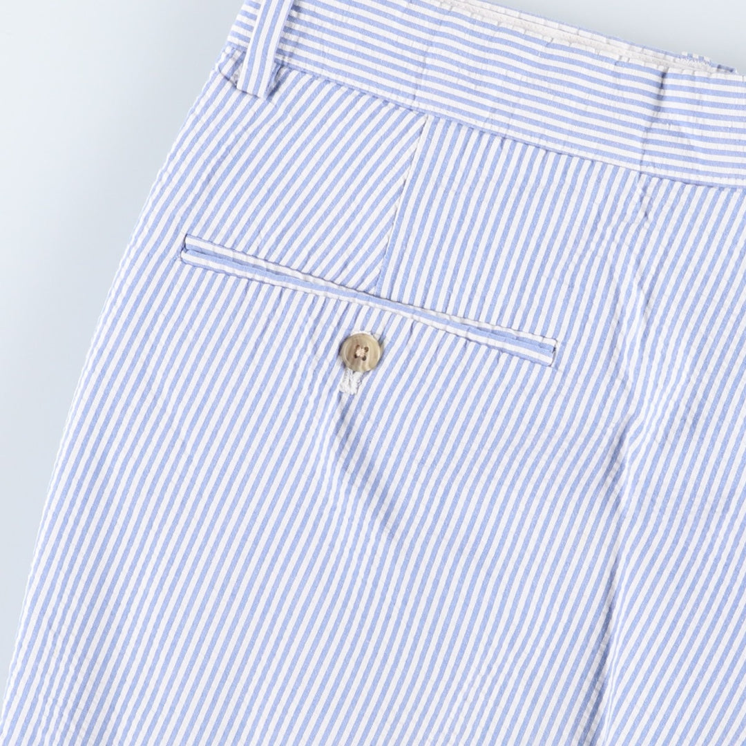 Ralph Lauren POLO by Ralph Lauren seersucker cotton shorts, men's size W34 (approx.) cotton Blue type light blue Vintage Second Hand
