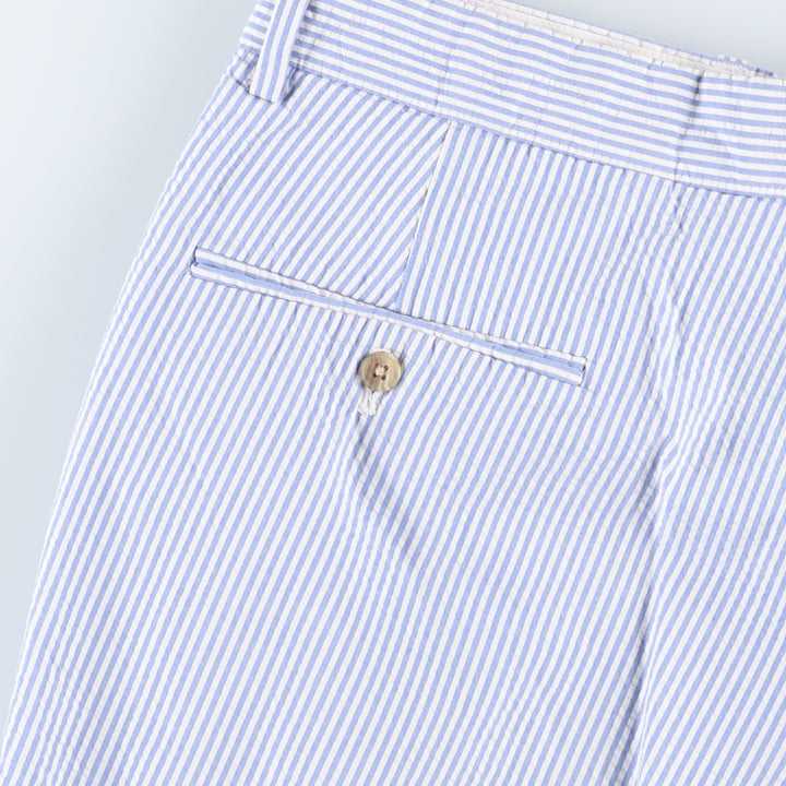 Ralph Lauren POLO by Ralph Lauren seersucker cotton shorts, men's size W34 (approx.) cotton Blue type light blue Vintage Second Hand