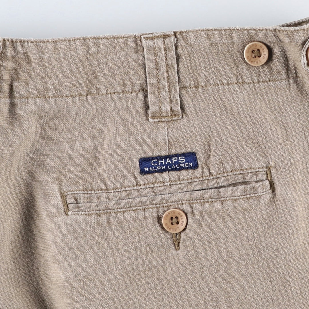 Ralph Lauren CHAPS cotton x linen shorts, men's size W35 (approx.) linen beige type brown Vintage Second Hand