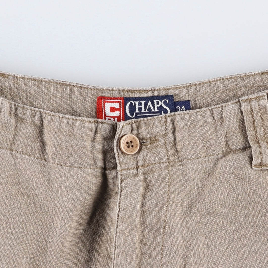 Ralph Lauren CHAPS cotton x linen shorts, men's size W35 (approx.) linen beige type brown Vintage Second Hand