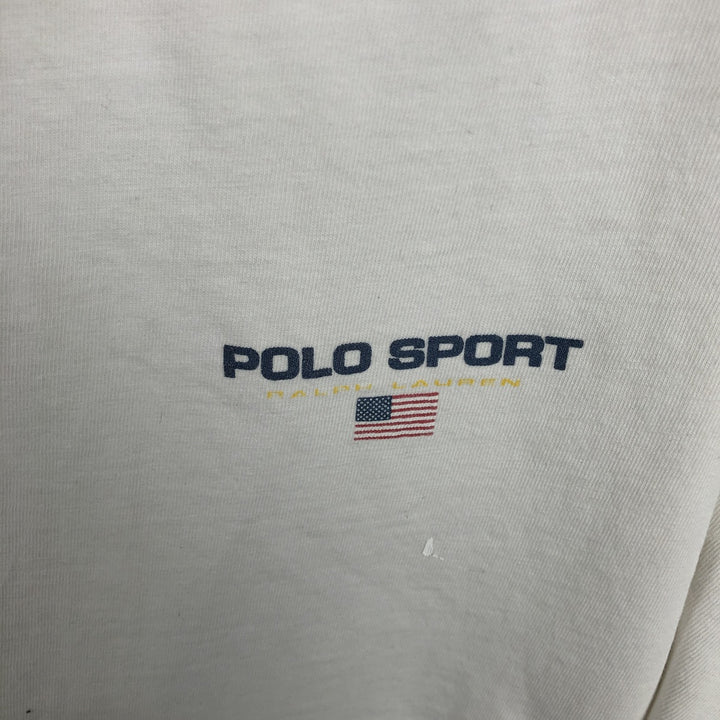 90'S Ralph Lauren POLO SPORT Short-Sleeve Logo T-Shirt, Made in USA, Men's Size M (approx.), Vintage cotton white type Vintage Second Hand