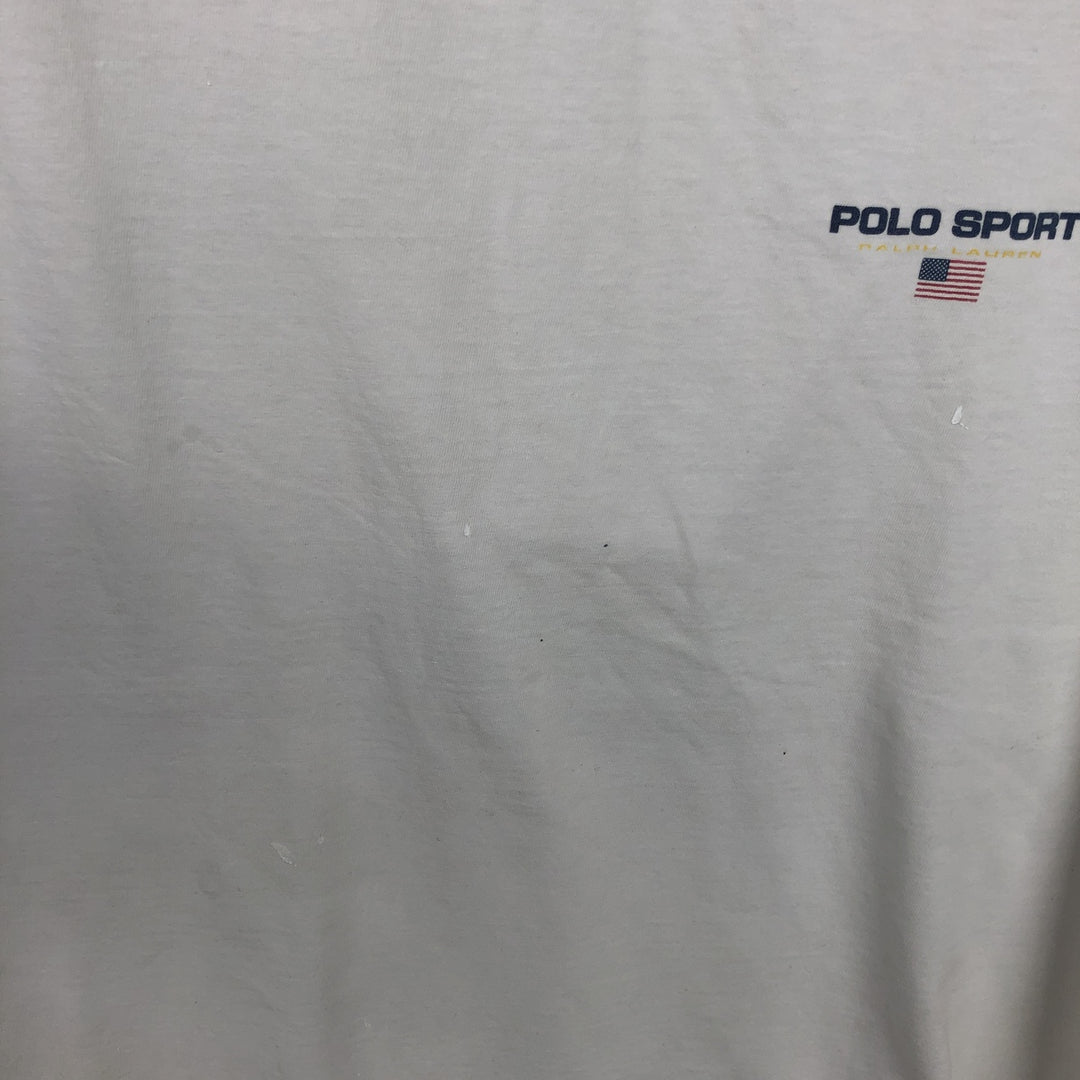 90'S Ralph Lauren POLO SPORT Short-Sleeve Logo T-Shirt, Made in USA, Men's Size M (approx.), Vintage cotton white type Vintage Second Hand