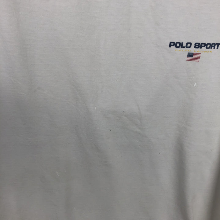 90'S Ralph Lauren POLO SPORT Short-Sleeve Logo T-Shirt, Made in USA, Men's Size M (approx.), Vintage cotton white type Vintage Second Hand