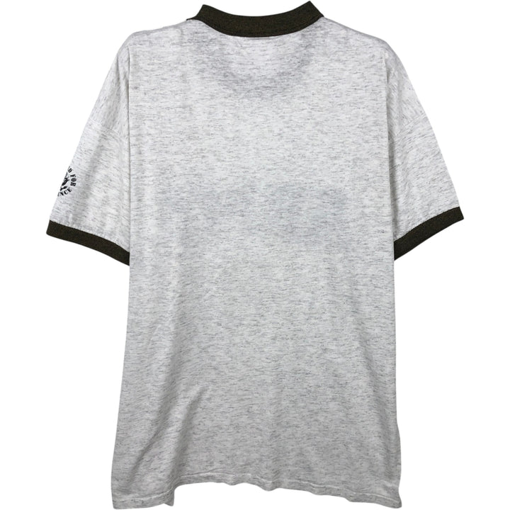 Military ringer t-shirt, men's size M equivalent, vintage. unclear gray type Vintage Second Hand