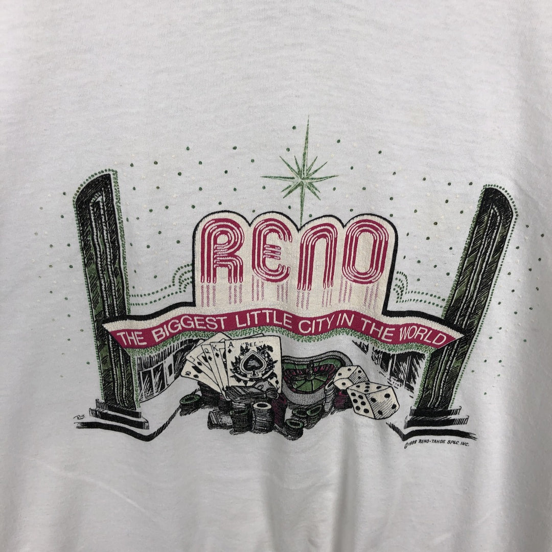 80'S Ringer T-shirt, Men's Size M (approx.), Vintage unclear white type Vintage Second Hand