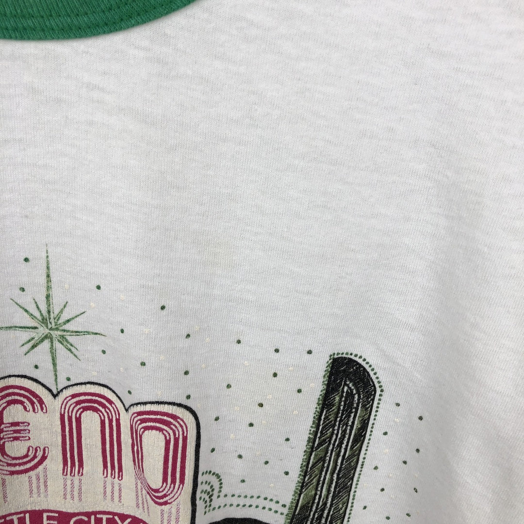 80'S Ringer T-shirt, Men's Size M (approx.), Vintage unclear white type Vintage Second Hand