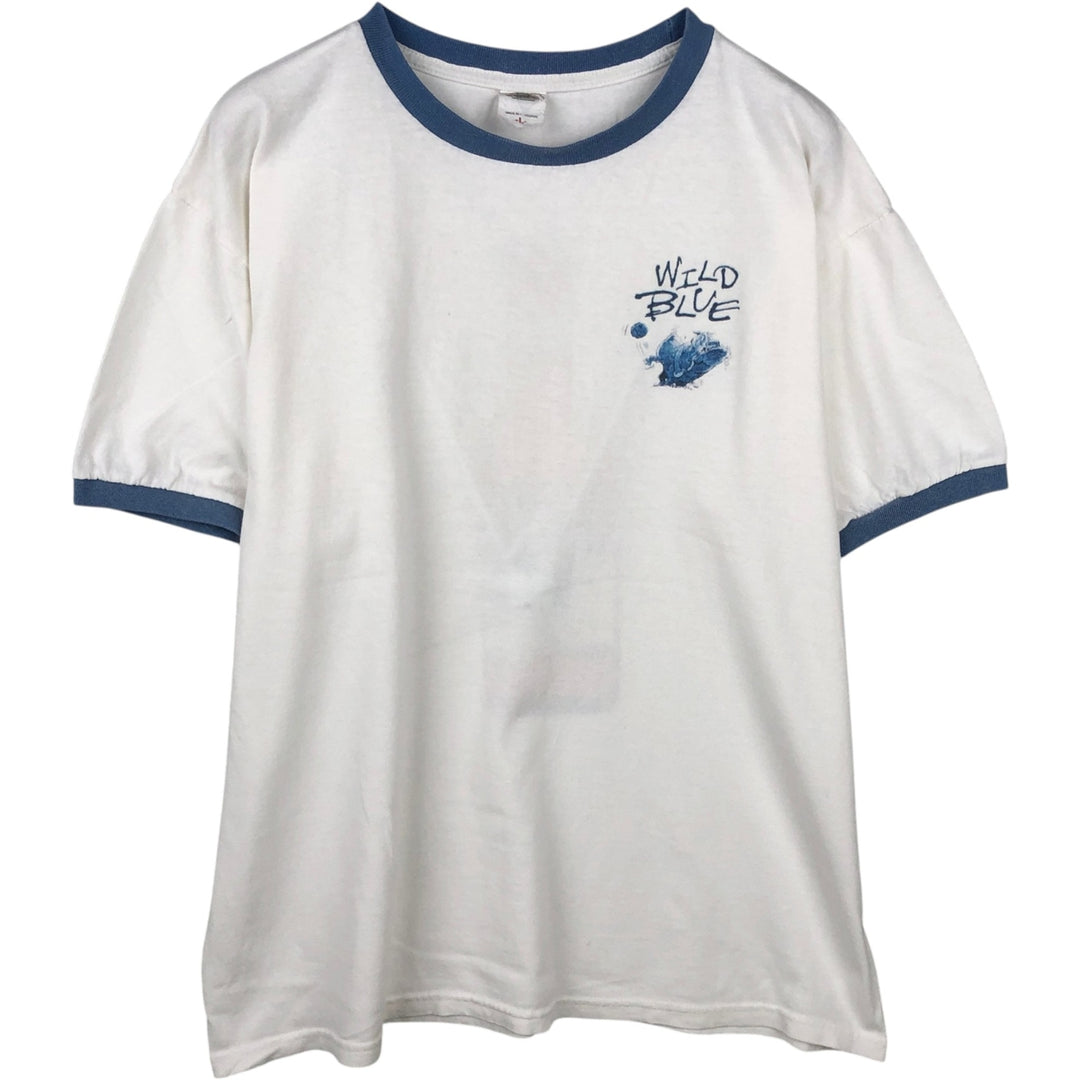 Anvil ANHEUSER-BUSCH Advertising Ringer T-Shirt, Men's Size L (approx.) cotton white type Vintage Second Hand