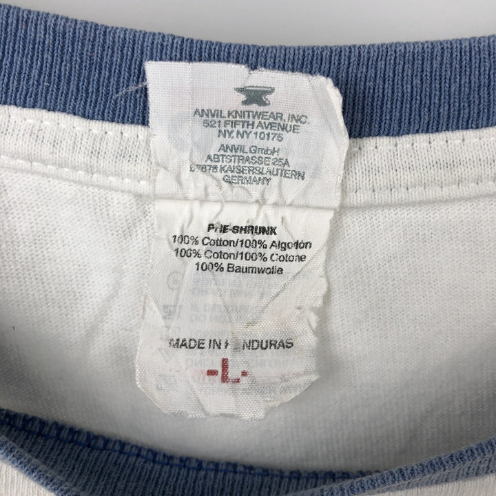 Anvil ANHEUSER-BUSCH Advertising Ringer T-Shirt, Men's Size L (approx.) cotton white type Vintage Second Hand