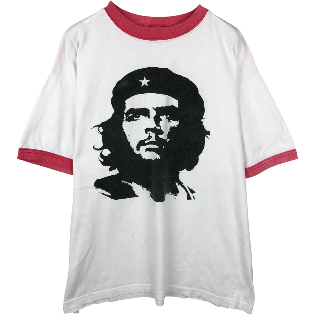 e-MEN'S CLUB Che Guevara Ringer T-Shirt (Men's XL equivalent) cotton white type Vintage Second Hand