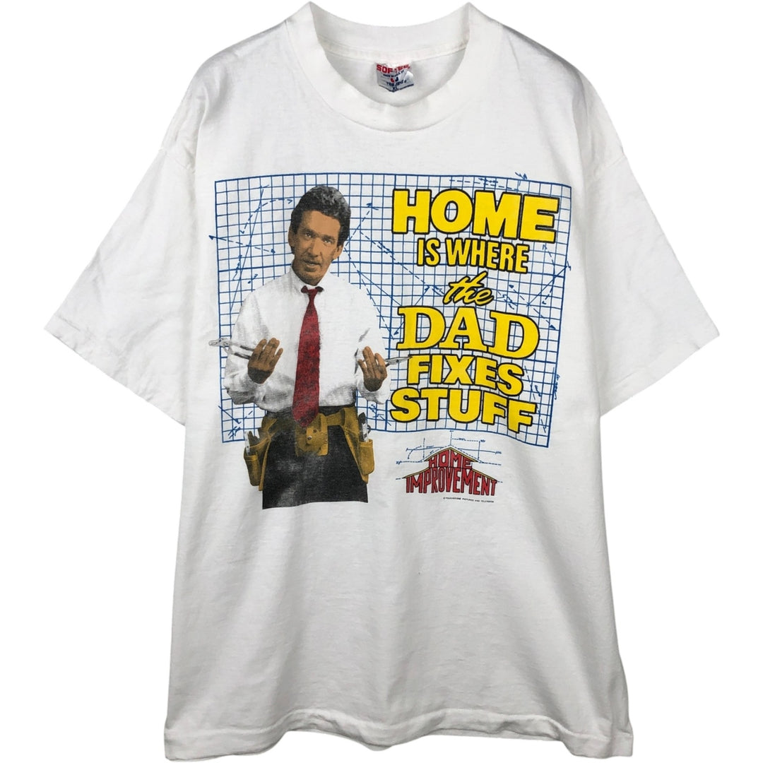 90'S SOF TEE HOME IMPROVEMENT Movie T-shirt, Made in USA, Men's XL equivalent, Vintage cotton white type Vintage Second Hand