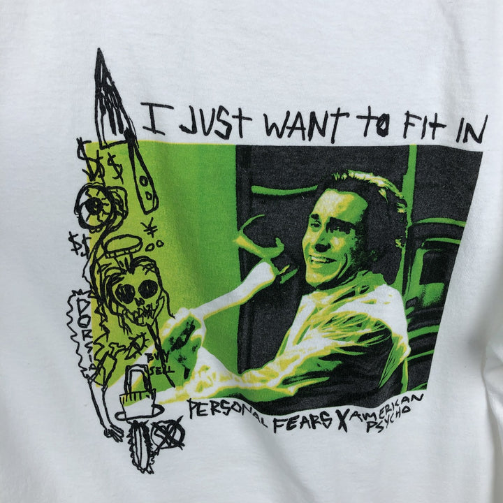 AMERICAN PSYCHO Movie T-shirt (Men's XL equivalent) cotton white type Vintage Second Hand