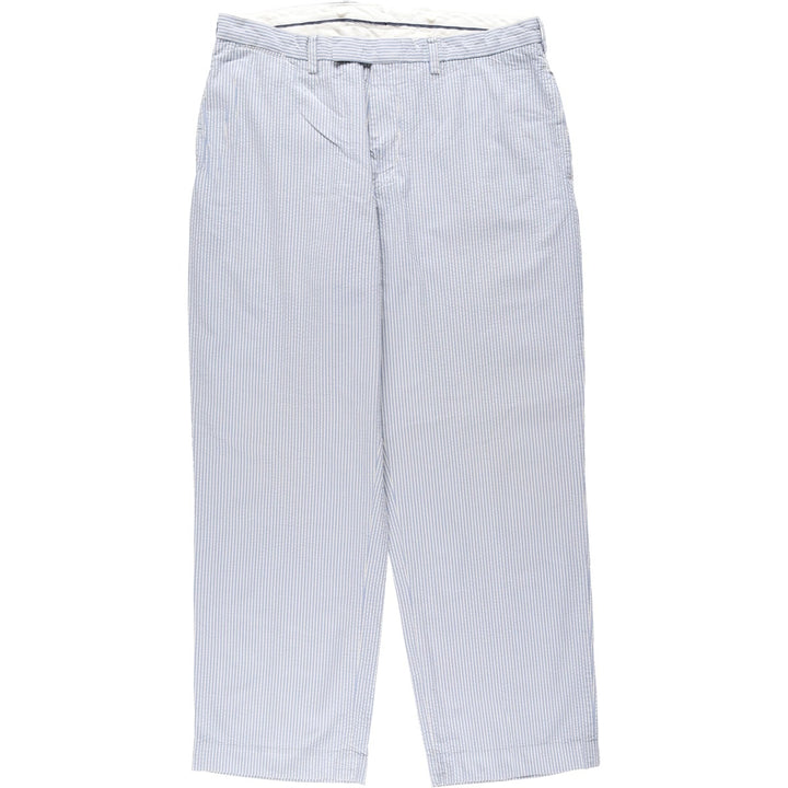 Ralph Lauren POLO by Ralph Lauren Stripe Pattern Seersucker Cotton Slacks Pants Men's W36 (approx.) cotton white type Vintage Second Hand