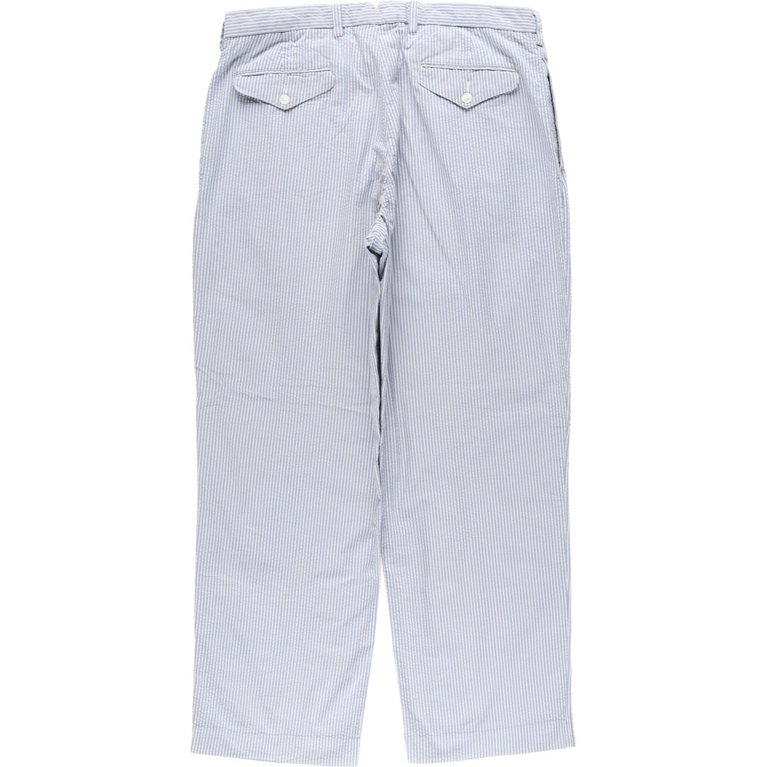 Ralph Lauren POLO by Ralph Lauren Stripe Pattern Seersucker Cotton Slacks Pants Men's W36 (approx.) cotton white type Vintage Second Hand