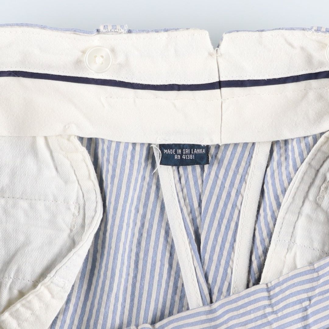Ralph Lauren POLO by Ralph Lauren Stripe Pattern Seersucker Cotton Slacks Pants Men's W36 (approx.) cotton white type Vintage Second Hand