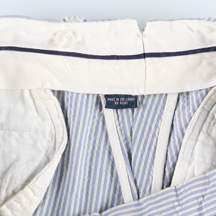 Ralph Lauren POLO by Ralph Lauren Stripe Pattern Seersucker Cotton Slacks Pants Men's W36 (approx.) cotton white type Vintage Second Hand