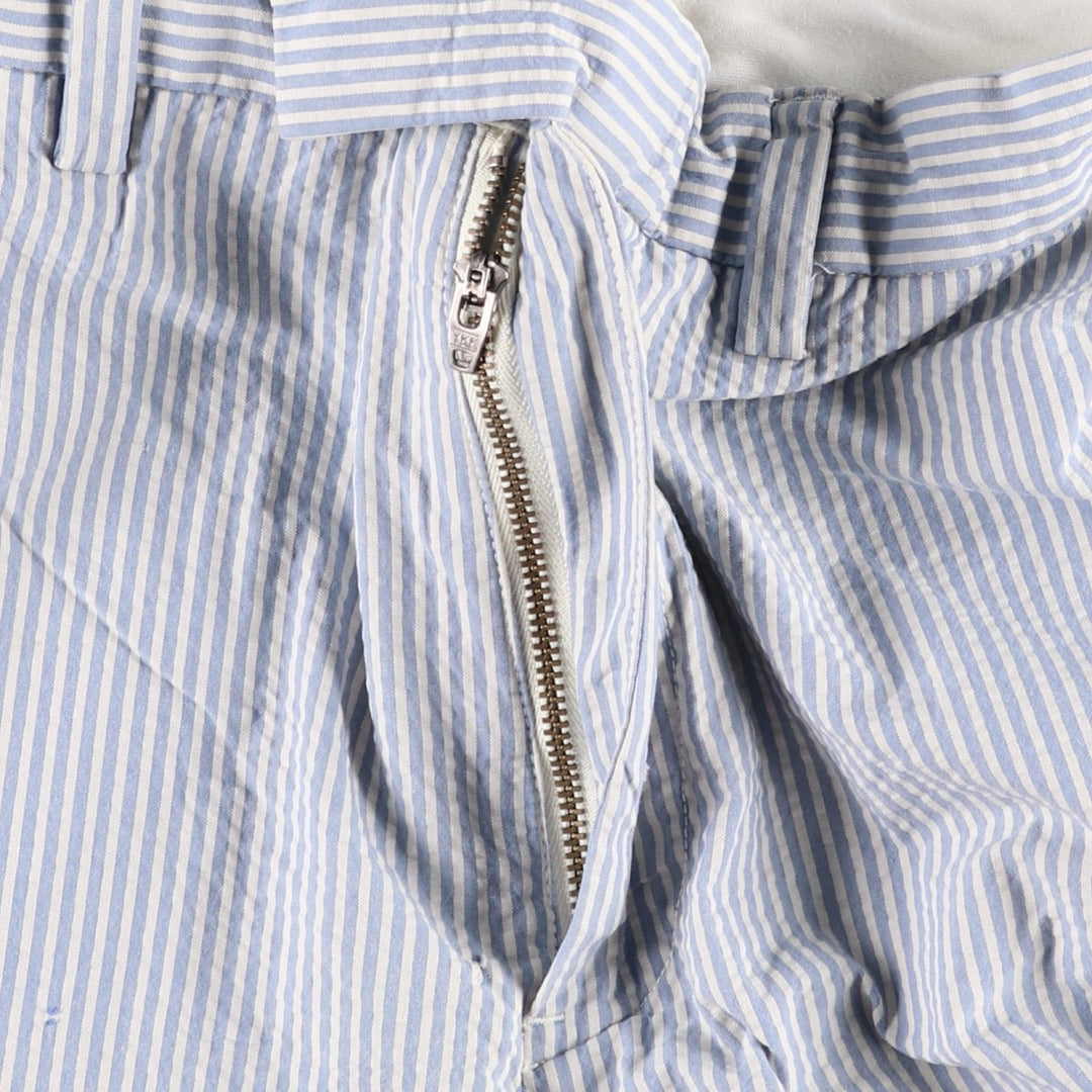 Ralph Lauren POLO by Ralph Lauren Stripe Pattern Seersucker Cotton Slacks Pants Men's W36 (approx.) cotton white type Vintage Second Hand