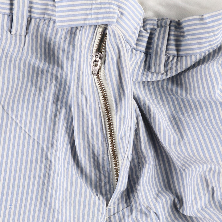 Ralph Lauren POLO by Ralph Lauren Stripe Pattern Seersucker Cotton Slacks Pants Men's W36 (approx.) cotton white type Vintage Second Hand
