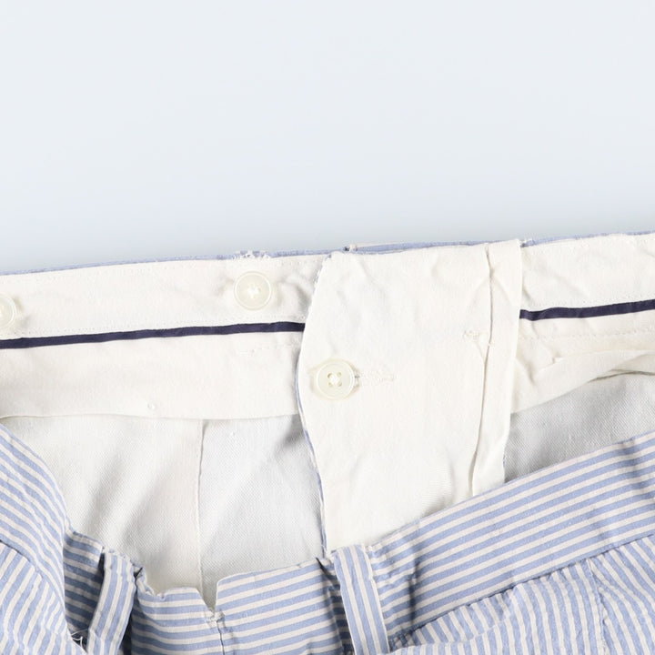 Ralph Lauren POLO by Ralph Lauren Stripe Pattern Seersucker Cotton Slacks Pants Men's W36 (approx.) cotton white type Vintage Second Hand
