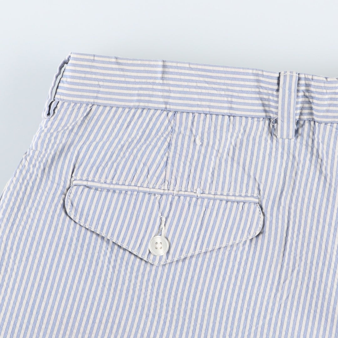 Ralph Lauren POLO by Ralph Lauren Stripe Pattern Seersucker Cotton Slacks Pants Men's W36 (approx.) cotton white type Vintage Second Hand