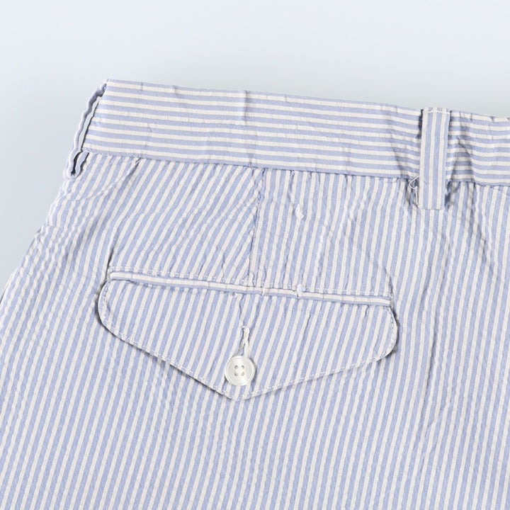 Ralph Lauren POLO by Ralph Lauren Stripe Pattern Seersucker Cotton Slacks Pants Men's W36 (approx.) cotton white type Vintage Second Hand