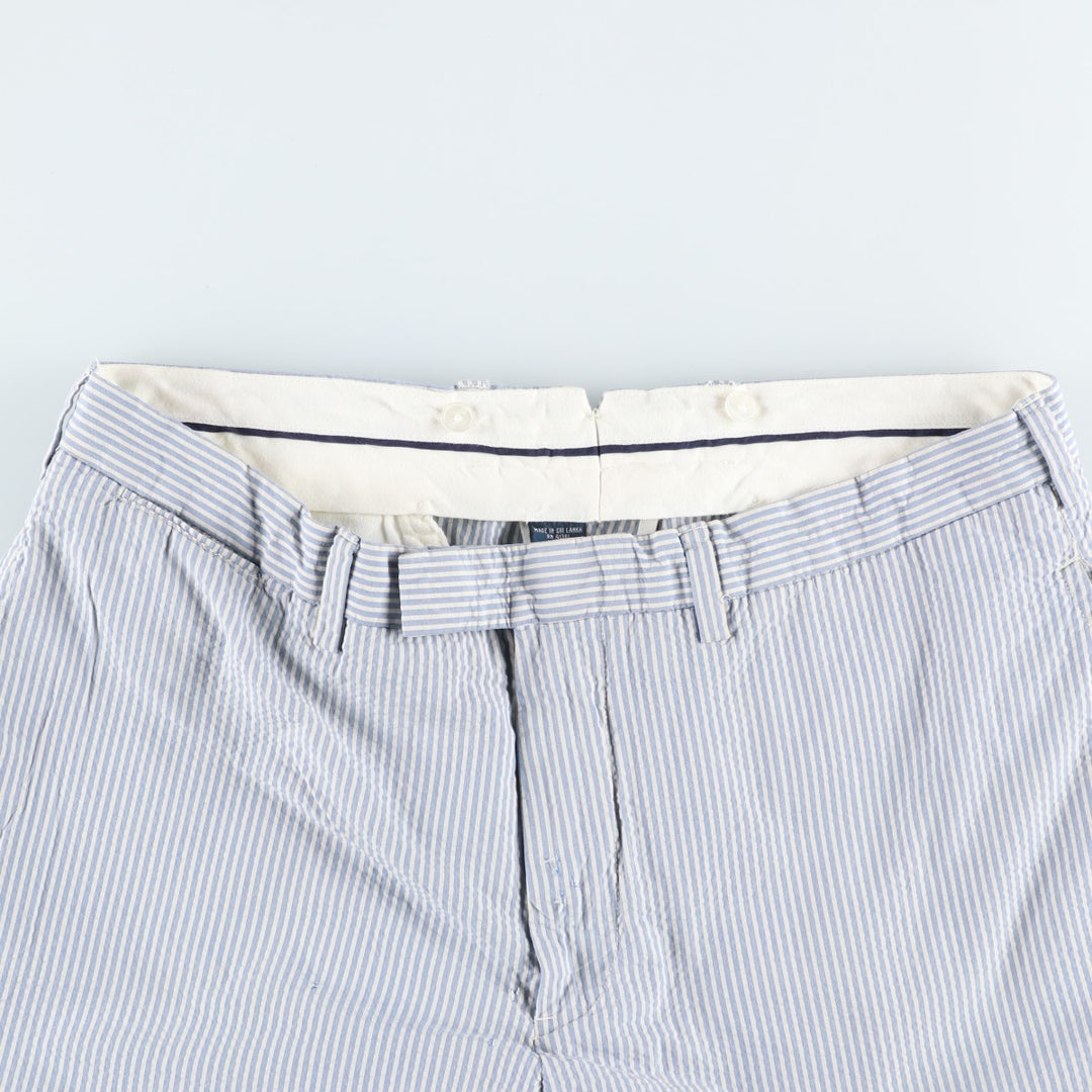 Ralph Lauren POLO by Ralph Lauren Stripe Pattern Seersucker Cotton Slacks Pants Men's W36 (approx.) cotton white type Vintage Second Hand