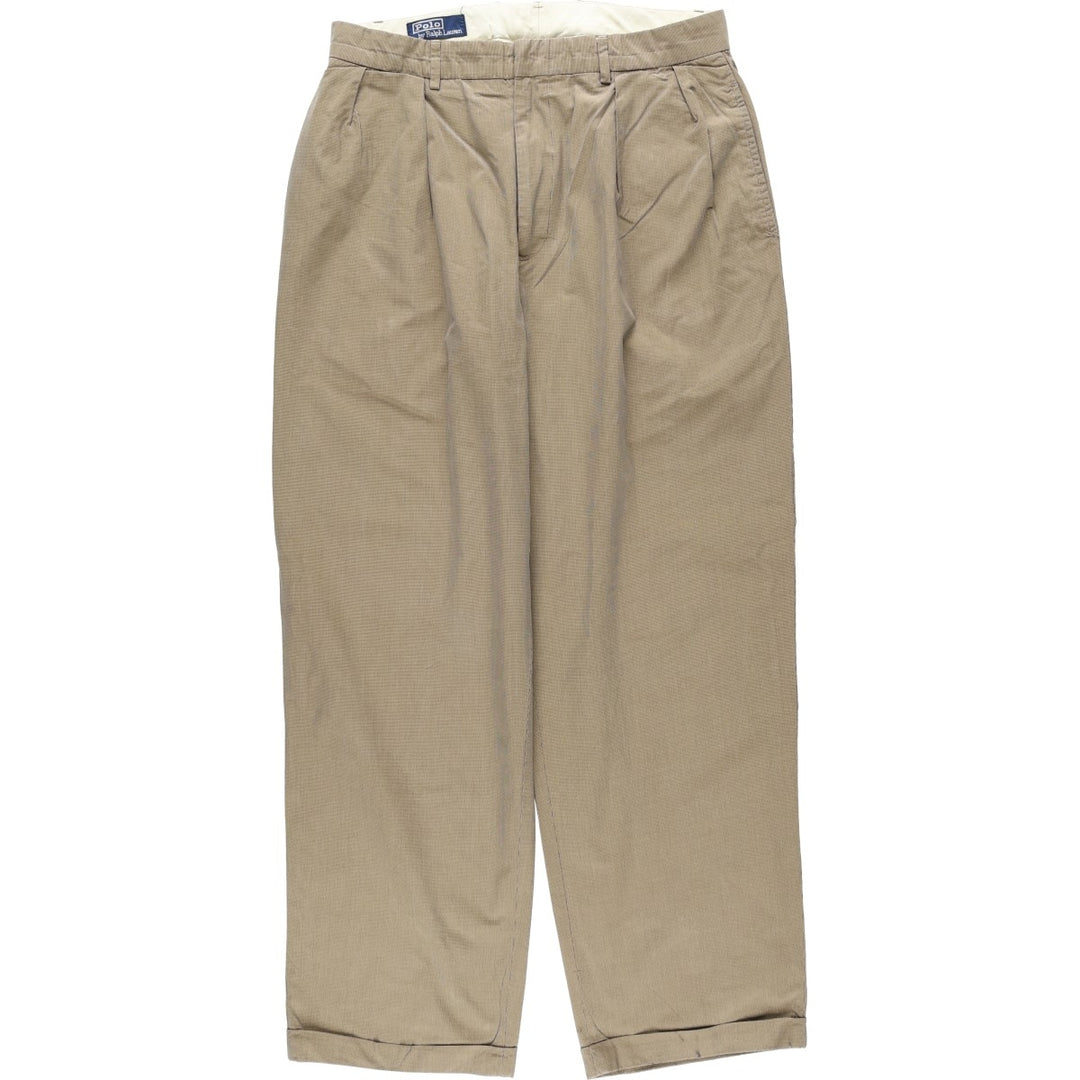 Ralph Lauren POLO by Ralph Lauren Two-pleat cotton slacks pants for men, size W32 cotton Beige type Vintage Second Hand