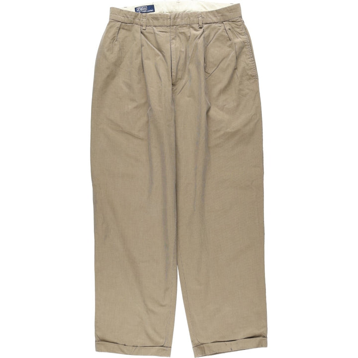 Ralph Lauren POLO by Ralph Lauren Two-pleat cotton slacks pants for men, size W32 cotton Beige type Vintage Second Hand