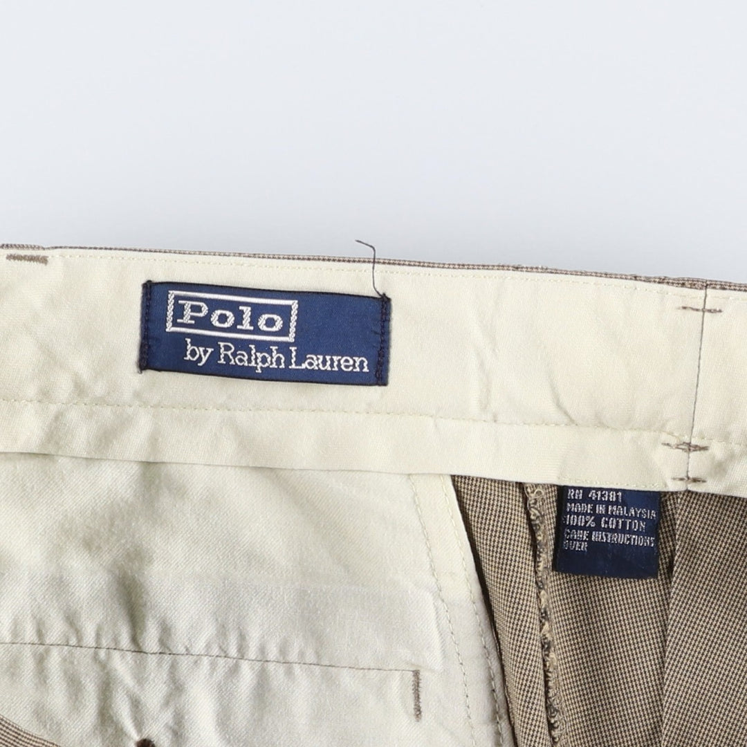 Ralph Lauren POLO by Ralph Lauren Two-pleat cotton slacks pants for men, size W32 cotton Beige type Vintage Second Hand