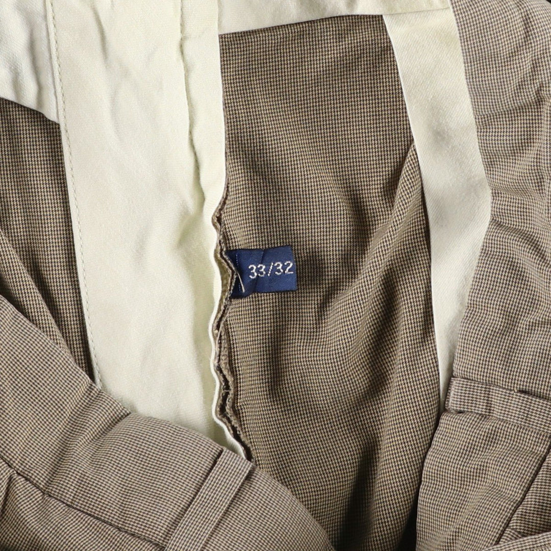 Ralph Lauren POLO by Ralph Lauren Two-pleat cotton slacks pants for men, size W32 cotton Beige type Vintage Second Hand