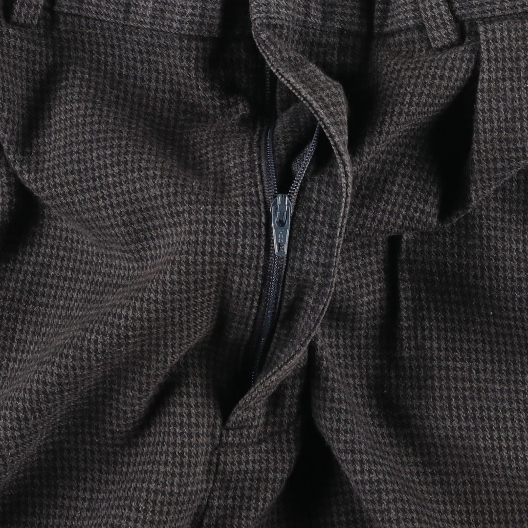 Ralph Lauren POLO by Ralph Lauren Houndstooth Pattern Two-Pleated Cotton Slacks, Men's Size W32 cotton gray type Vintage Second Hand