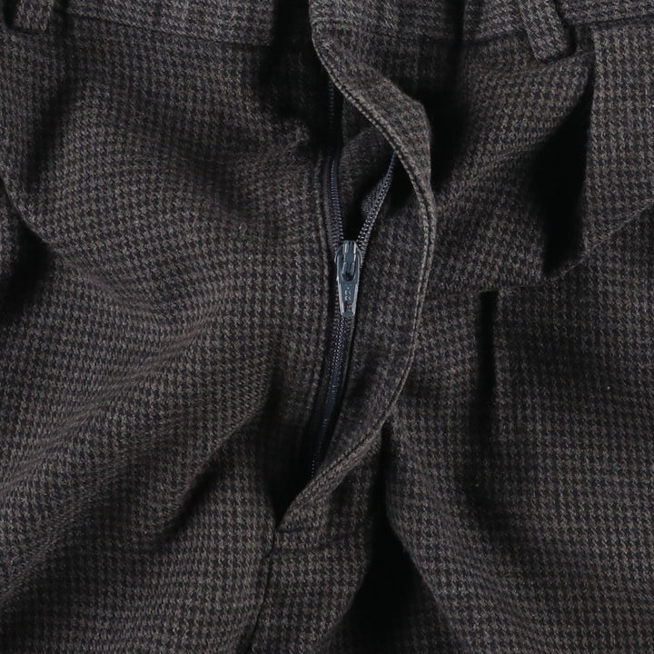 Ralph Lauren POLO by Ralph Lauren Houndstooth Pattern Two-Pleated Cotton Slacks, Men's Size W32 cotton gray type Vintage Second Hand