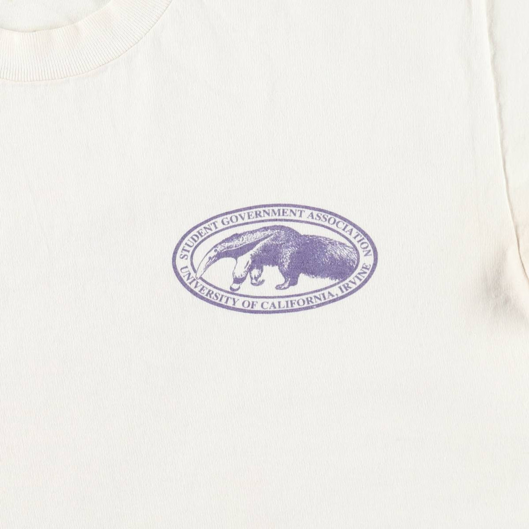 MURINA College T-shirt, Made in USA, Men's Size L cotton white type Vintage Second Hand