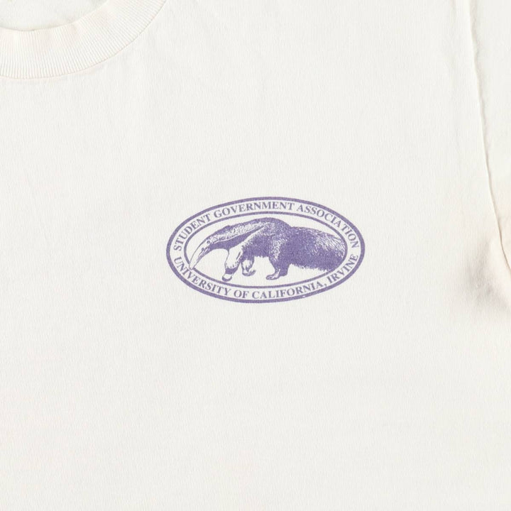 MURINA College T-shirt, Made in USA, Men's Size L cotton white type Vintage Second Hand