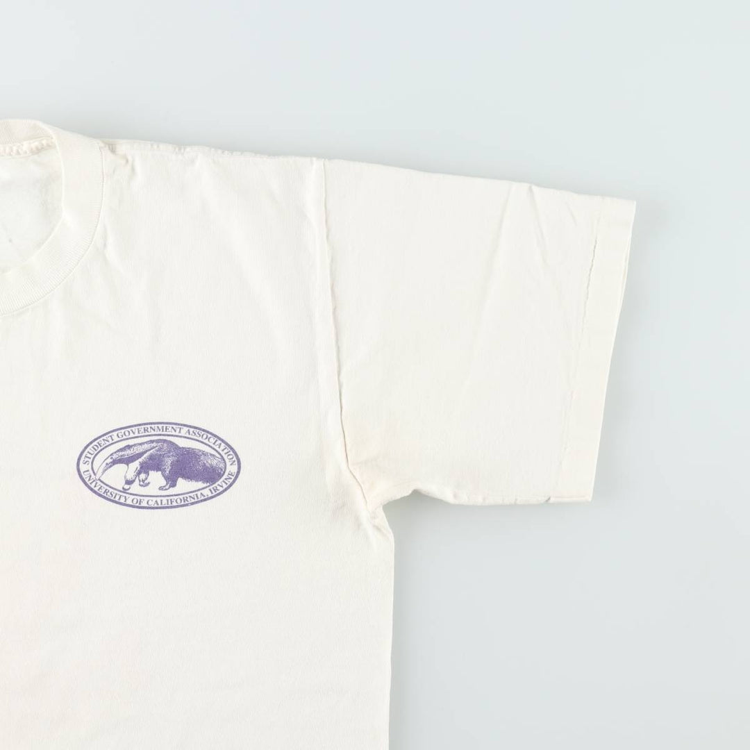 MURINA College T-shirt, Made in USA, Men's Size L cotton white type Vintage Second Hand
