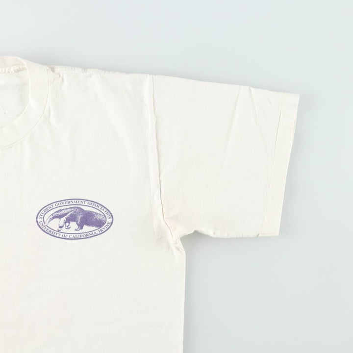 MURINA College T-shirt, Made in USA, Men's Size L cotton white type Vintage Second Hand