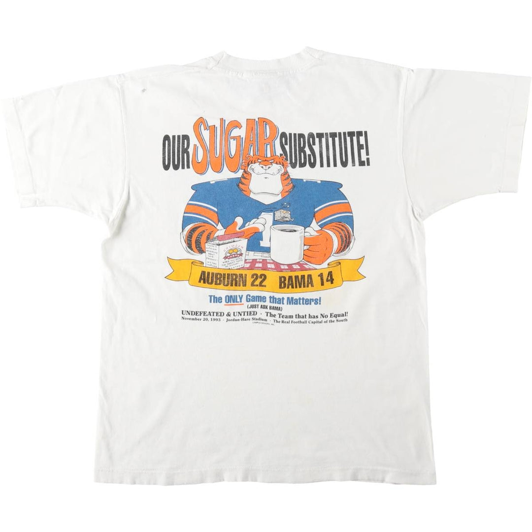 CAMPUS College T-shirt, Made in USA, Men's Size L cotton white type Vintage Second Hand