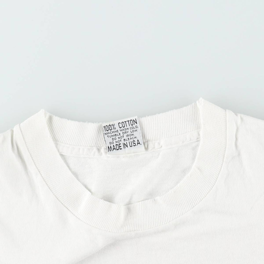 CAMPUS College T-shirt, Made in USA, Men's Size L cotton white type Vintage Second Hand