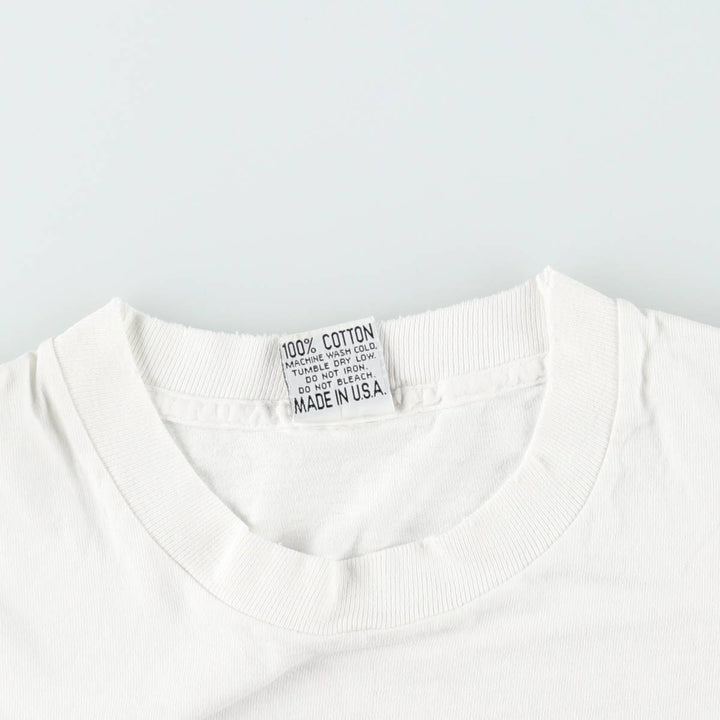 CAMPUS College T-shirt, Made in USA, Men's Size L cotton white type Vintage Second Hand