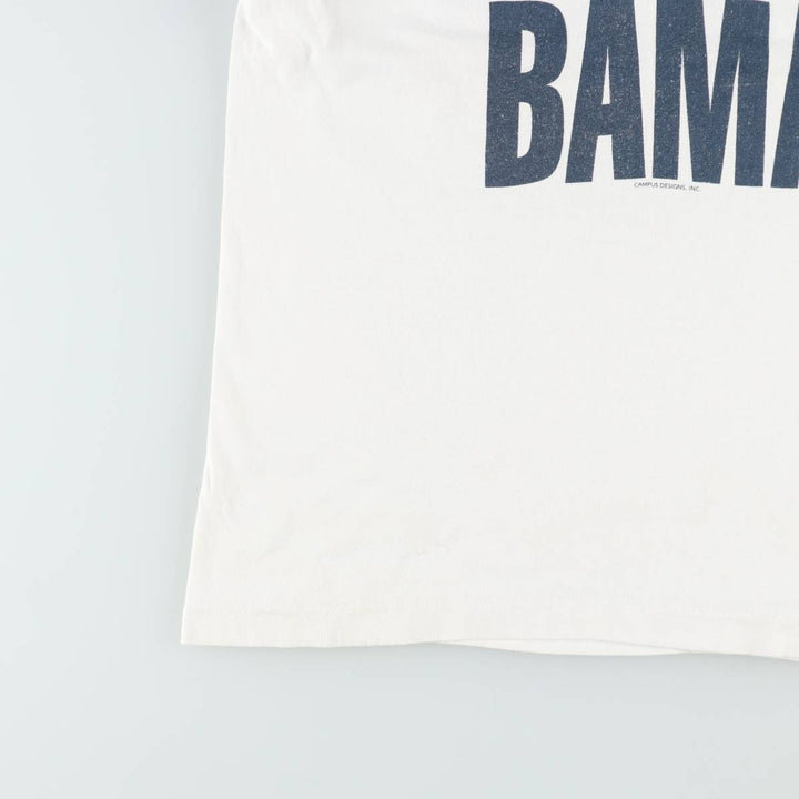 CAMPUS College T-shirt, Made in USA, Men's Size L cotton white type Vintage Second Hand
