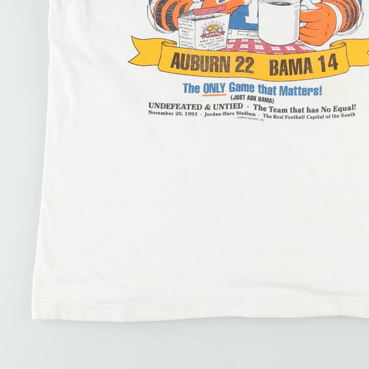 CAMPUS College T-shirt, Made in USA, Men's Size L cotton white type Vintage Second Hand