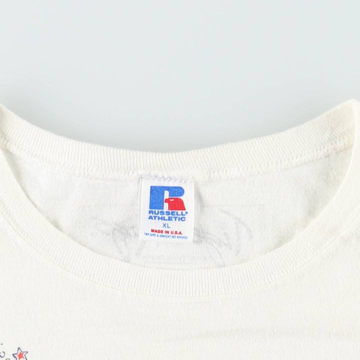 90'S Russell College T-shirt, Made in USA, Men's XL, Vintage cotton white type Vintage Second Hand