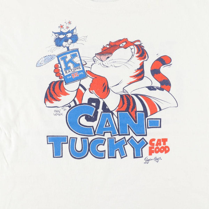 90'S Russell College T-shirt, Made in USA, Men's XL, Vintage cotton white type Vintage Second Hand
