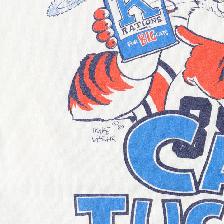 90'S Russell College T-shirt, Made in USA, Men's XL, Vintage cotton white type Vintage Second Hand