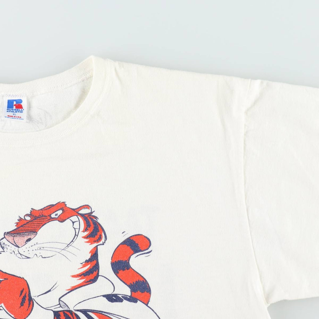90'S Russell College T-shirt, Made in USA, Men's XL, Vintage cotton white type Vintage Second Hand