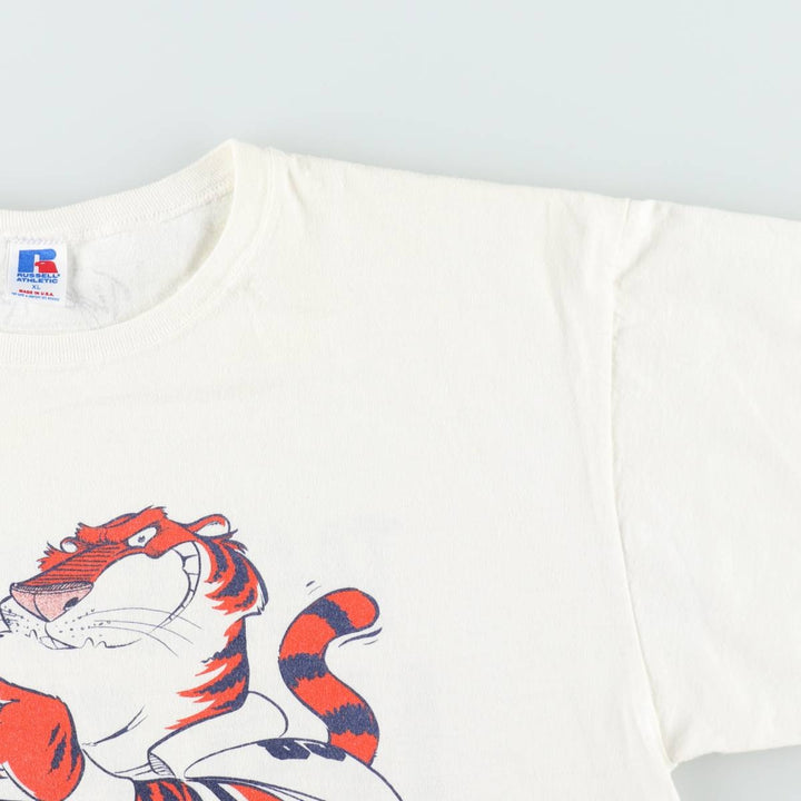 90'S Russell College T-shirt, Made in USA, Men's XL, Vintage cotton white type Vintage Second Hand