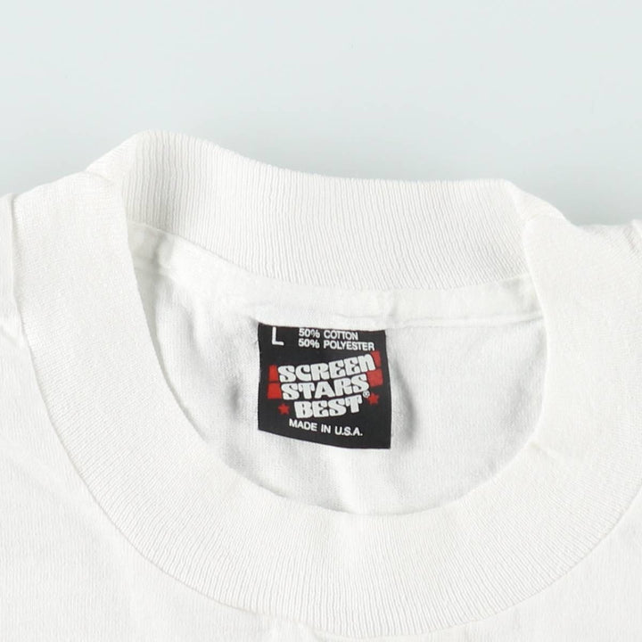 90'S Screen Stars Best Printed T-shirt Made in USA Men's L Vintage cotton white type Vintage Second Hand